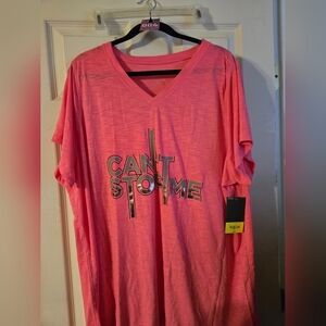 Xersion 'Can't Stop Me' Workout Shit - Pink - 3X